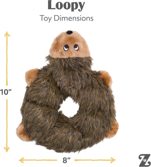 ZippyPaws Loopy - Hedgehog Dog Toy - Filling Free with 6 Squeakers, Durable Plush Toy for Small to Large Dogs, Interactive and Cuddly Toy for Pets