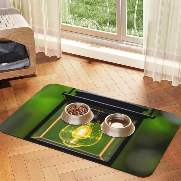Firefly and Lantern Print Pet Feeding Mat Dog Mat for Food and Water Bowl Dogs Water Dispenser Mat Dogs Accessories