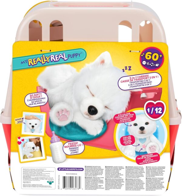 81A6WGzxTL._AC_SL1500_.jpg Little Live Pets My Really Real Puppy - Luna; Interactive Puppy; 60+ Sounds/Reactions; Realistic Look; 1 out of 72 Variations; Playset with Transport Box; Batteries Included; Ages 5+