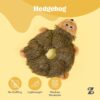 ZippyPaws Loopy - Hedgehog Dog Toy - Filling Free with 6 Squeakers, Durable Plush Toy for Small to Large Dogs, Interactive and Cuddly Toy for Pets