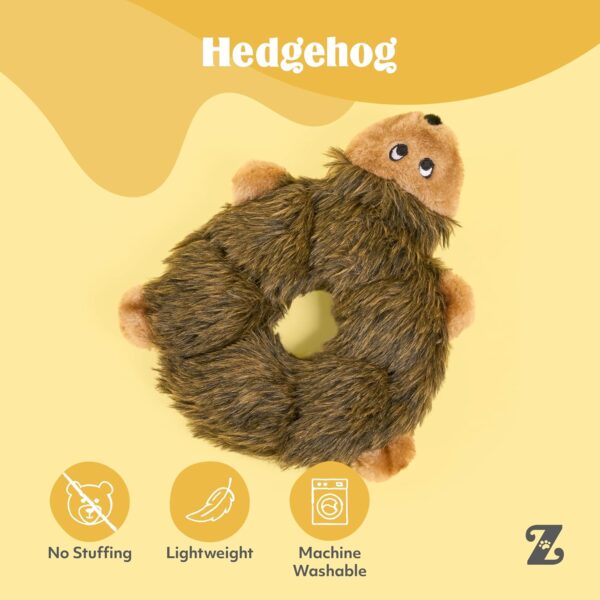 ZippyPaws Loopy - Hedgehog Dog Toy - Filling Free with 6 Squeakers, Durable Plush Toy for Small to Large Dogs, Interactive and Cuddly Toy for Pets