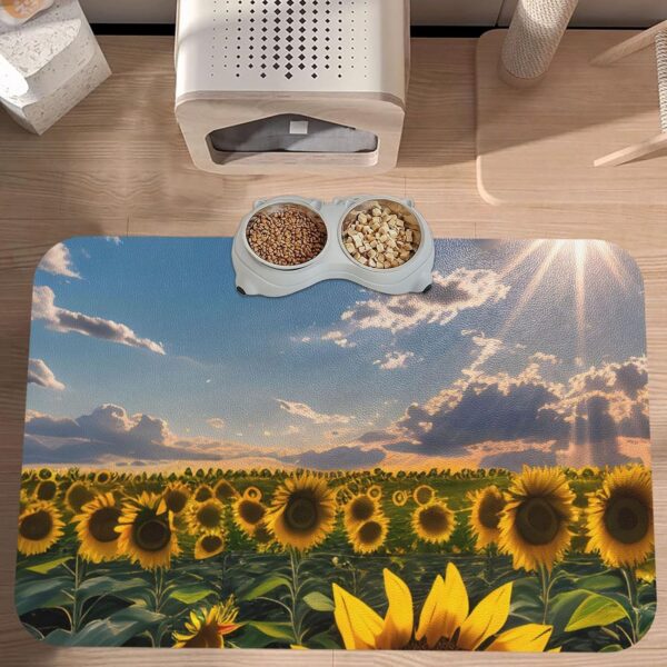 81Gg3YfZGaL._AC_SL1500_.jpg Sunflowers Sunlight Print Pet Feeding Mat Dog Mat for Food and Water Bowl Dogs Water Dispenser Mat Dogs Accessories