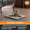 K&H Pet Products Self Warming Cat Bed Pad, Self Heating Thermal Cat and Dog Cat Warmer Mat for Wild and Indoor Cats, Oatmeal/Chocolate, 21 x 17 Inch