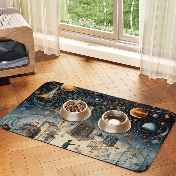Physics Print Pet Feeding Mat Dog Mat for Food and Water Bowl Dogs Water Dispenser Mat Dogs Accessories