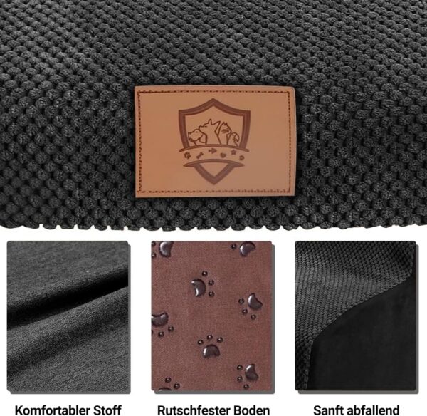 MASTERTOP Dog Stairs 3 Steps, High Density Sponge Pet Stairs for Small Dogs, Non-Slip Portable Dog Ramp Cat Stairs with Washable Plush Cover for Sofa Beds (Black)