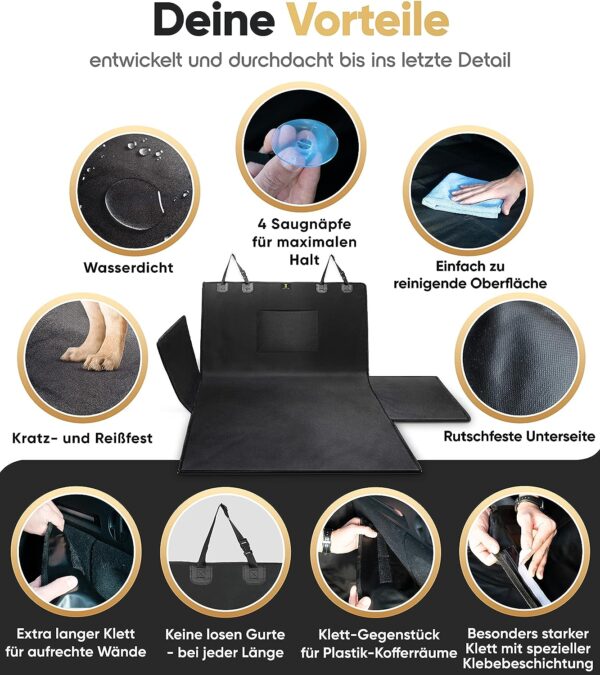 Heldenwerk Universal Boot Liner Dog Car - Boot Cover Ideal for Your Dog - Boot Protection Mat with Side Protection for Boot - Boot Protection Cover Dog Waterproof