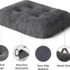 BEDSURE Fluffy Dog Bed for Large Dogs - 121 x 76 x 8 cm Washable Dog Bed for Large Dogs, Non-Slip Underside, Dark Grey