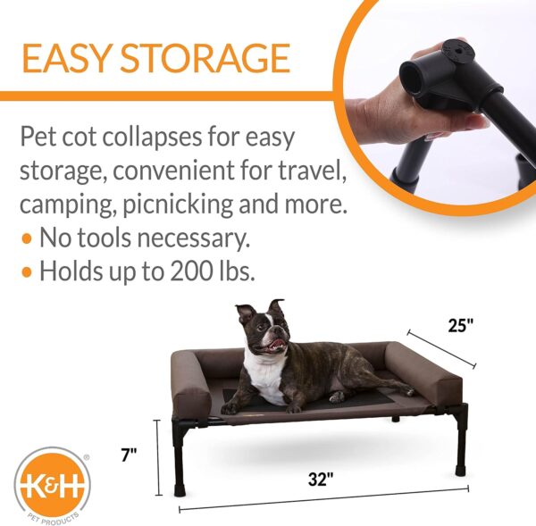 K&H Manufacturing 25" x 32" Original Bolster Pet Cot, Medium, Chocolate