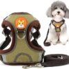 Zunea Dog Harness with Lead for Small Dogs Adjustable Reflective Puppy Chest Harness Soft Suede Vest Harness Escape Proof Cat Harness for Pets Chihuahua Yorkshire Brown S