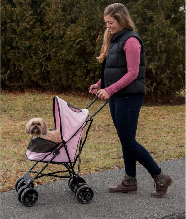 Pet Gear Travel Lite Pet Stroller for Cats and Dogs up to 15 lbs, Pink