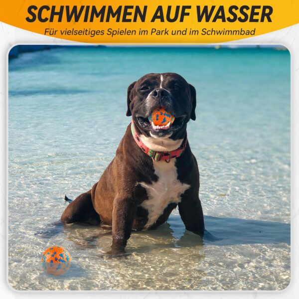 SUNNEKO Pack of 2 indestructible dog balls, tennis balls for dogs that chew aggressively, safer for the mouth, for large, medium, small puppies, training catch and throw, orange