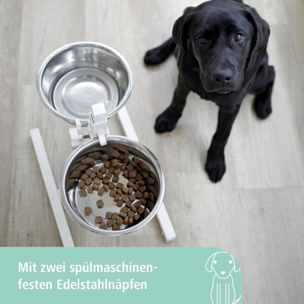 Kerbl Food Bar, Dog Feeding Bowl, Height Adjustable, Stainless Steel Bowls, 1800 ml, 2800 ml