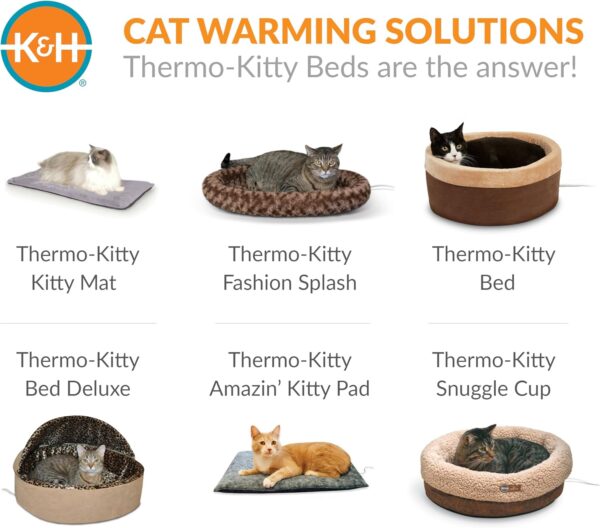 K&H Pet Products Self Warming Cat Bed Pad, Self Heating Thermal Cat and Dog Cat Warmer Mat for Wild and Indoor Cats, Oatmeal/Chocolate, 21 x 17 Inch