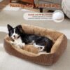 FURTIME Dog Bed Medium Dogs Dog Basket Washable Fluffy Non-Slip Dog Basket Anti-Anxiety Dog Beds for Medium Dogs and Cats 76 x 61 x 23 cm