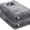 Set of 2 Dog Towels, Extra Absorbent, Microfibre Dog Towels, Soft, Durable and Quick Drying, Ideal for Small, Medium and Large Dogs