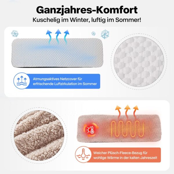 Pet Prime Cat Window Lounger - Cat Bed Fluffy Window Sill Sleeping Place with Non-Slip Underside, Quiet Cushion, 2 Removable Covers (Mesh & Plush), 90 x 29 cm for Cosy Sun and Sleep