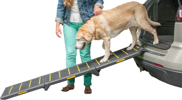 Pet Gear PG9300RF Travel Lite Tri-Fold Reflective Ramp, Black/Yellow, X-Large