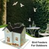 Solar Hummingbird Feeder - Hanging Metal Hummingbird Finch Feeder with Solar Light, Bluebird Feeder Accessories for Garden, Backyard, Balcony
