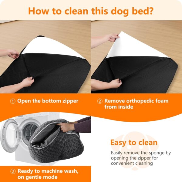 81pdcAVnmvL._AC_SL1500_.jpg HMTOPE Orthopaedic Dog Bed, Dog Mat in Double Decker Design, Washable Dog Cushion, Removable Dog Basket, 90 cm for Small to Medium Dogs, Medium Grey