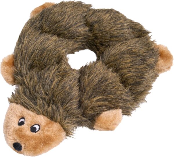 ZippyPaws Loopy - Hedgehog Dog Toy - Filling Free with 6 Squeakers, Durable Plush Toy for Small to Large Dogs, Interactive and Cuddly Toy for Pets