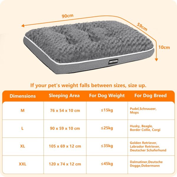 81yEXR9NlTL._AC_SL1500_.jpg HMTOPE Orthopaedic Dog Bed, Dog Mat in Double Decker Design, Washable Dog Cushion, Removable Dog Basket, 90 cm for Small to Medium Dogs, Medium Grey