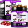 15-in-1 Multivitamin for Dogs - 150 Chews with Joint Support, Digestive Health, Heart, Skin & Coat Care - Dog Vitamins A, E, D3, B12 & Essential Minerals