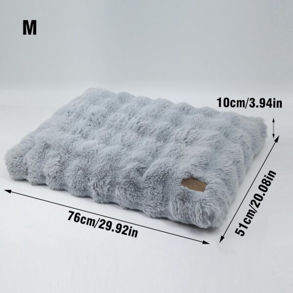 BingoPaw Fluffy Dog Bed for Medium Dogs: 76 x 51 x 7 cm Dog Bed Washable Dog Cushion for Small Dogs, Waterproof Dog Mattress with Removable Plush Cover, Non-Slip Underside, Grey