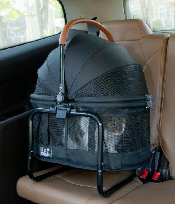 Pet Gear View 360 Pet Carrier & Car Seat with Booster Seat Frame for Small Dogs & Cats, Mesh Ventilation, Push Button Operation, No Tools Required