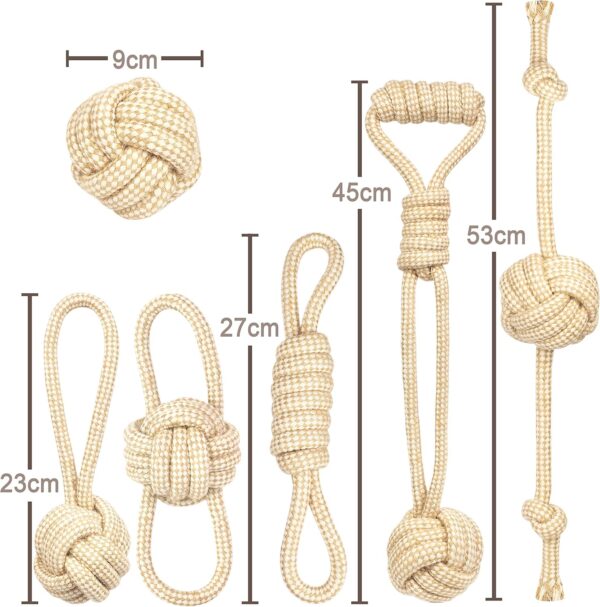 PIVEDOS Dog Toy - The Original Natural Cotton for Small and Large Dogs - For Puppy Education - Dog Balls, All Breed Sizes, Set of 6