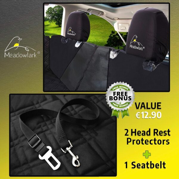 Meadowlark® Dog Blanket Car Rear Seat - Waterproof & Full Cover - Mesh Viewing Window - Protects Against