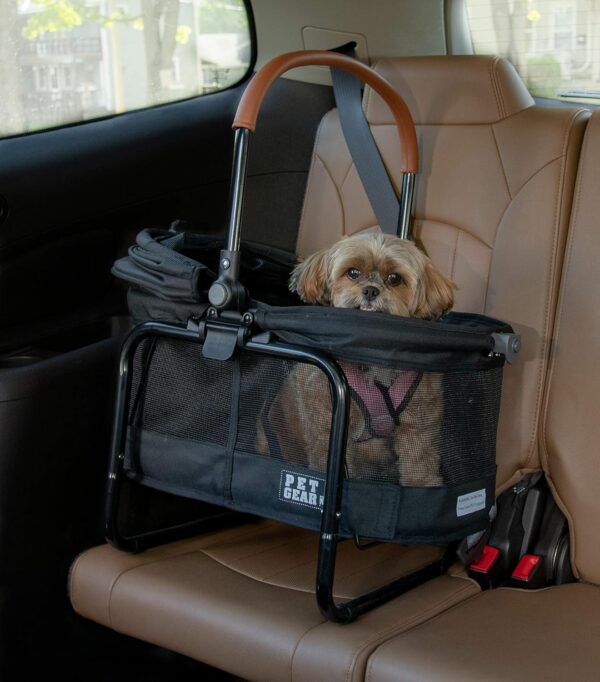 Pet Gear View 360 Pet Carrier & Car Seat with Booster Seat Frame for Small Dogs & Cats, Mesh Ventilation, Push Button Operation, No Tools Required